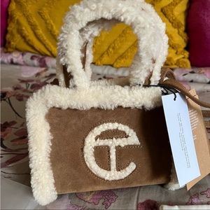 Ugg x Telfar Shearling Mini Tote Crossbody Bag - Chestnut Brown & Cream NWOT